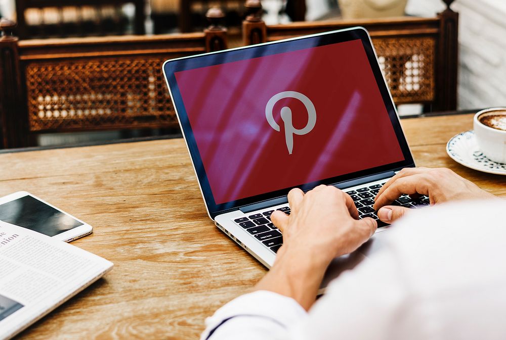 Pinterest logo on a laptop screen. BANGKOK, THAILAND, 1 NOV 2018.