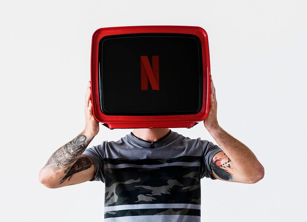 Netflix logo on a  television