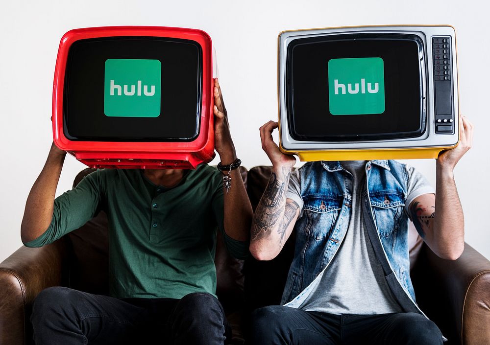 Retro televisions showing Hulu logo. BANGKOK, THAILAND, 1 NOV 2018.