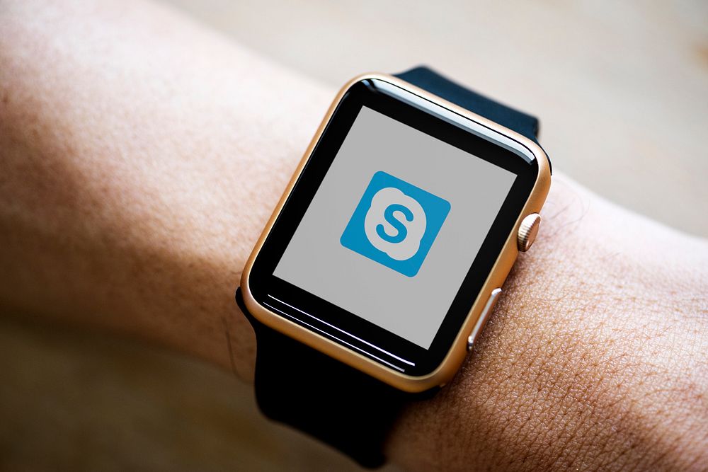 Skype logo showing on a smartwatch. BANGKOK, THAILAND, 1 NOV 2018.
