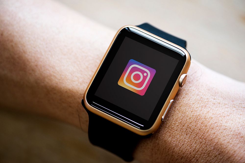 Woman using Instagram application on a smart watch. BANGKOK, THAILAND, 1 NOV 2018.