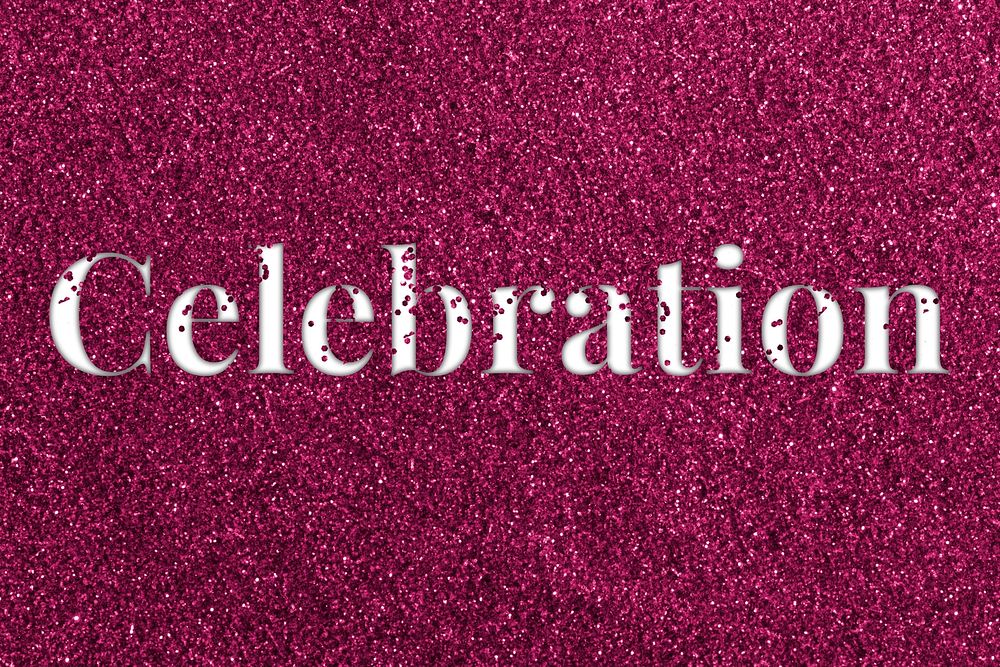 Glitter sparkle celebration word typography ruby