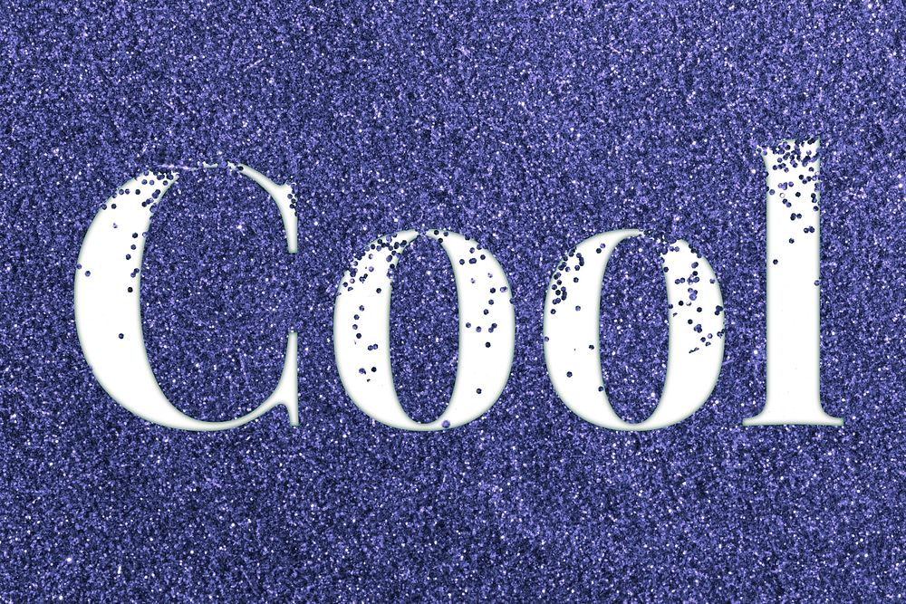 Glitter sparkle cool word typography dark blue