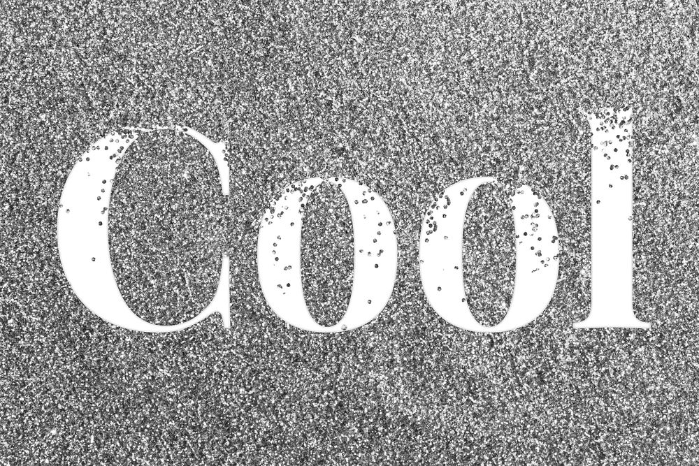 Glitter sparkle cool text typography gray