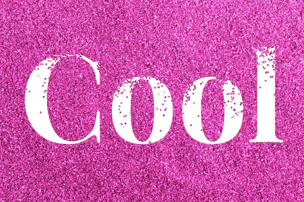 Glitter sparkle cool text typography pink