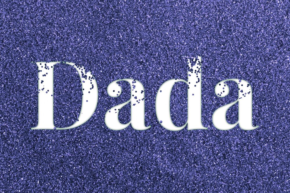 Glitter sparkle dada lettering typography dark blue