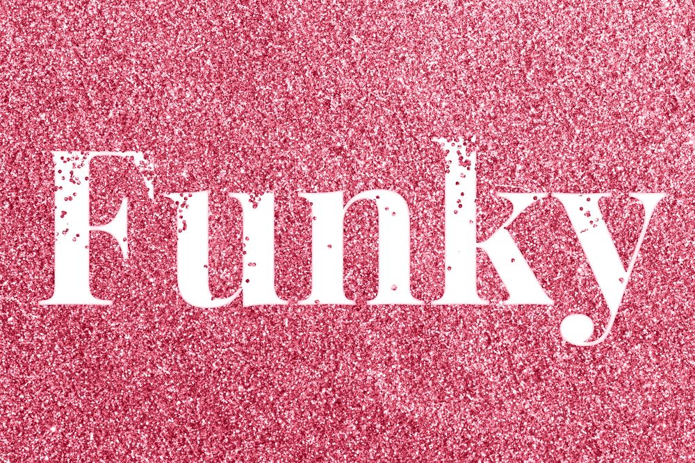 Glitter sparkle funky text typography rose