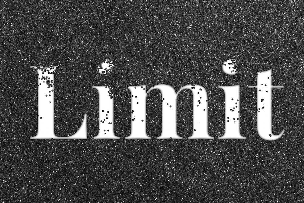 Glitter sparkle limit lettering typography black