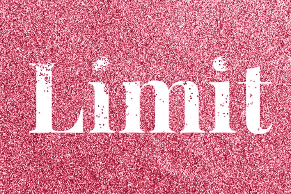 Glitter sparkle limit lettering typography rose