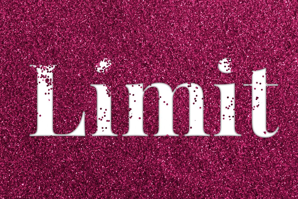 Glitter sparkle limit lettering typography ruby