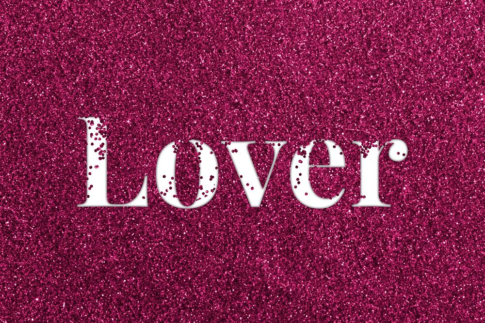 Glitter sparkle lover word typography ruby