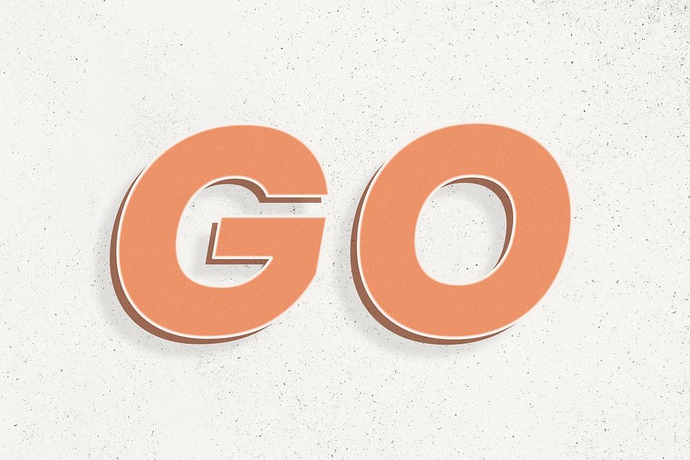 Go word 3d bold effect retro lettering