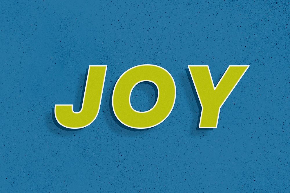 3d effect joy word retro typography lettering