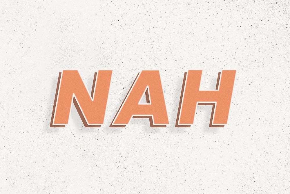 Nah retro style shadow typography 3d effect