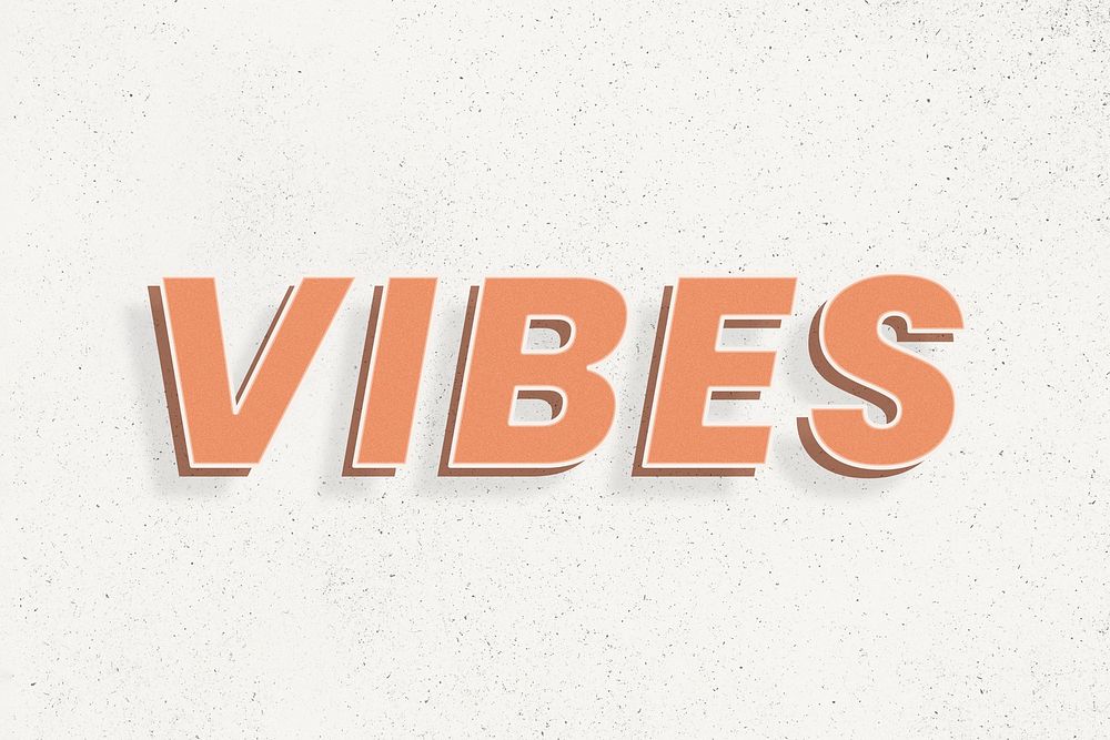 3d effect vibes word retro typography lettering