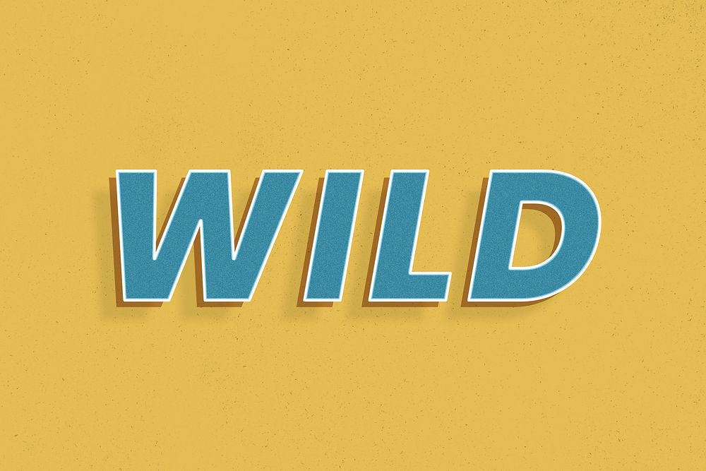 Wild text 3d bold effect retro lettering