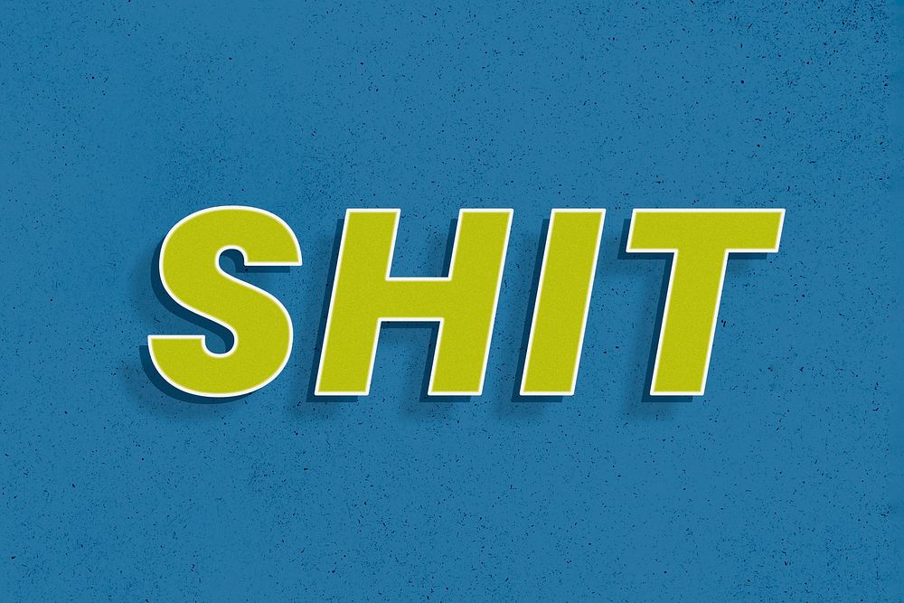 Shit word 3d bold effect retro lettering