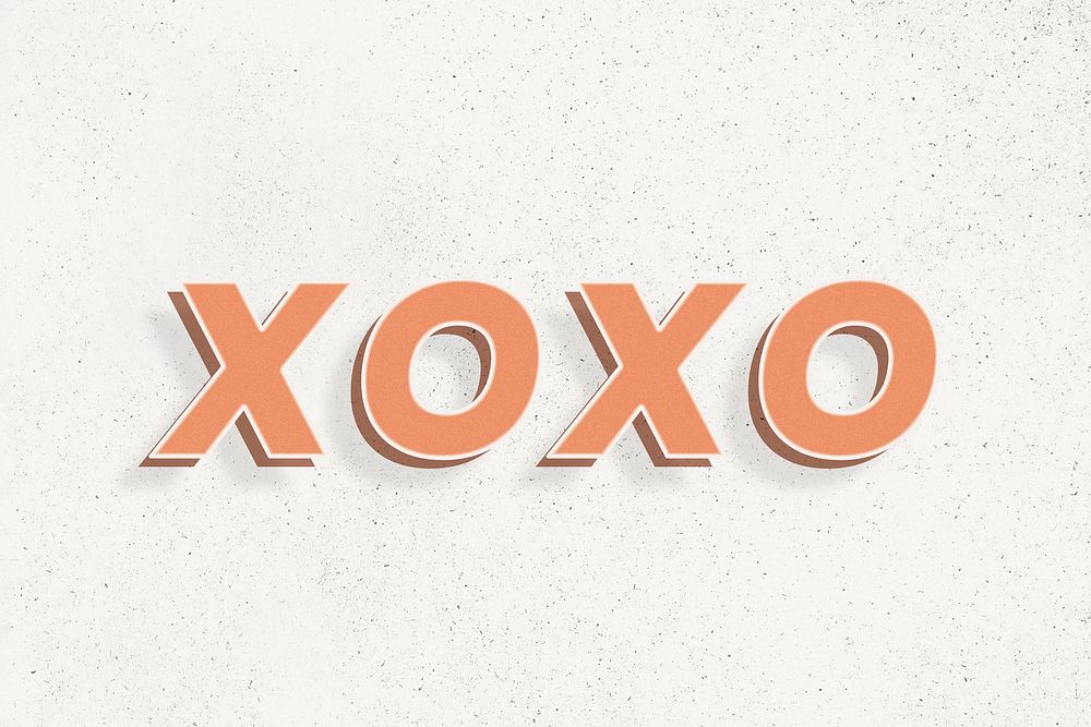 XOXO 3d retro font typography word