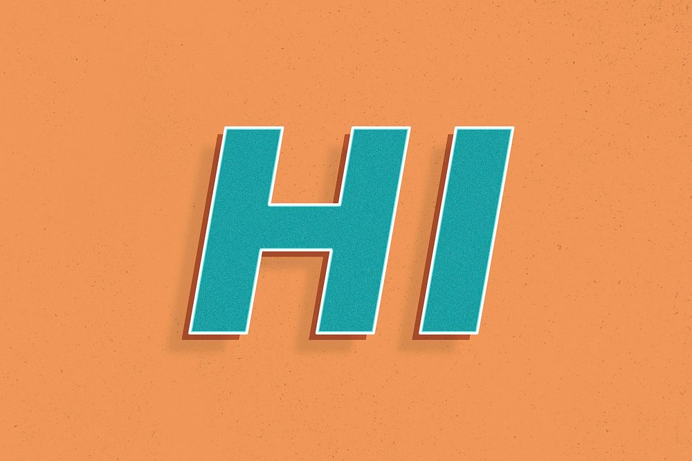 3d effect h word retro typography lettering