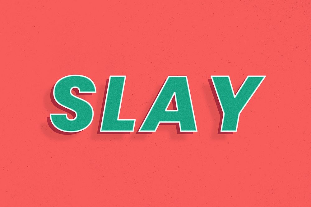 3d effect slay word retro typography lettering