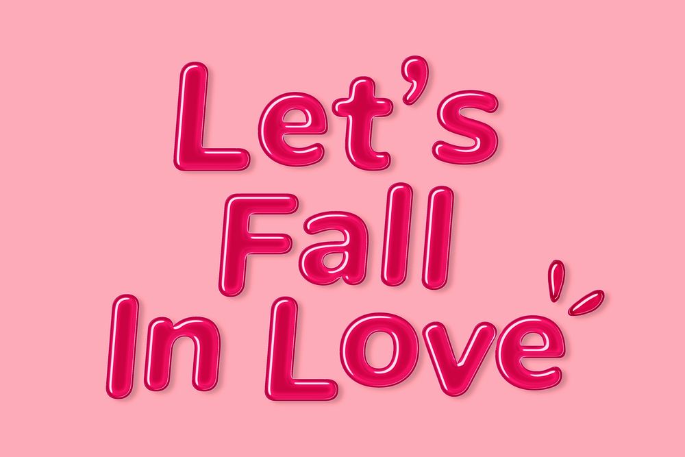  Jelly glossy bold lets fall in love psd word
