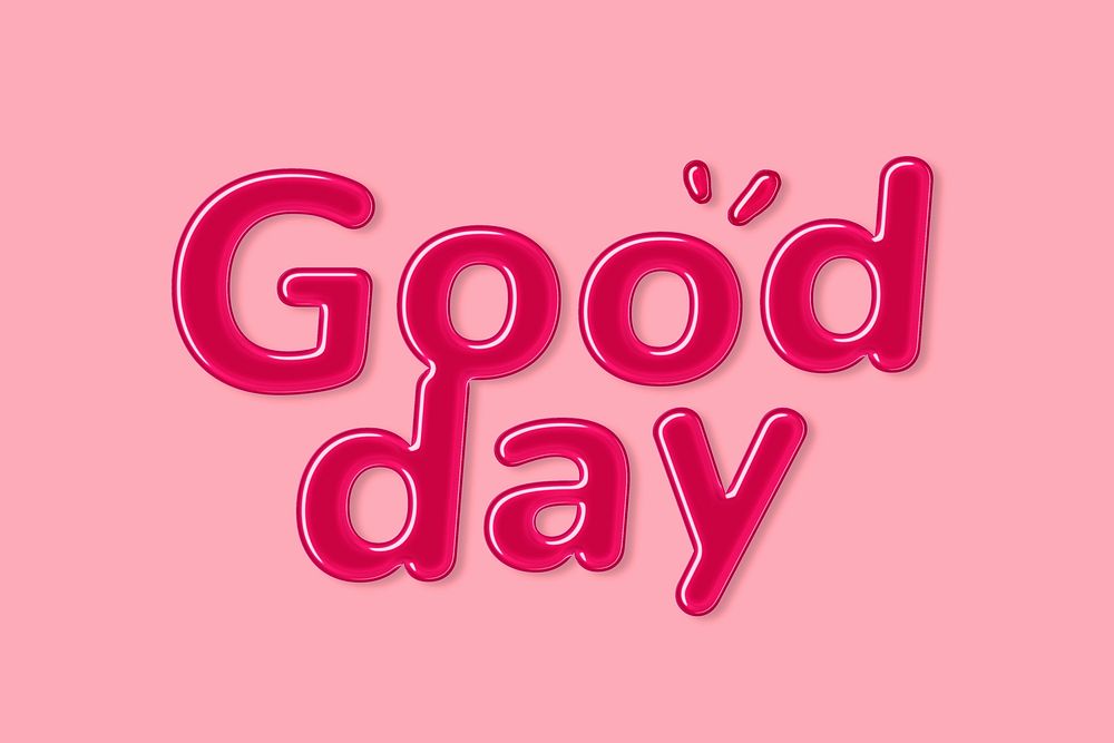 Psd jelly embossed font good day word