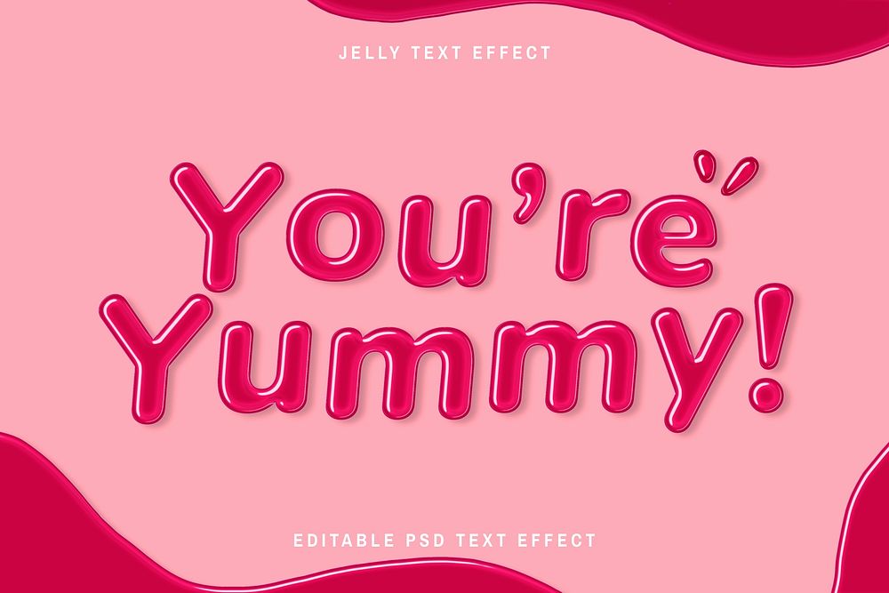 Editable psd jelly embossed text effect template