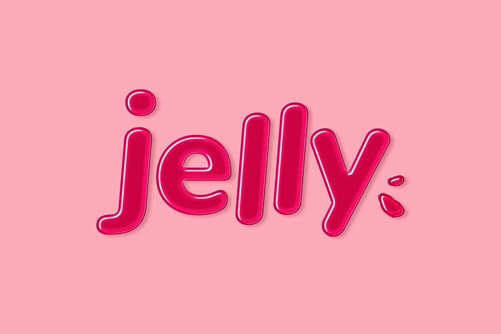 Jelly embossed typography jelly psd word
