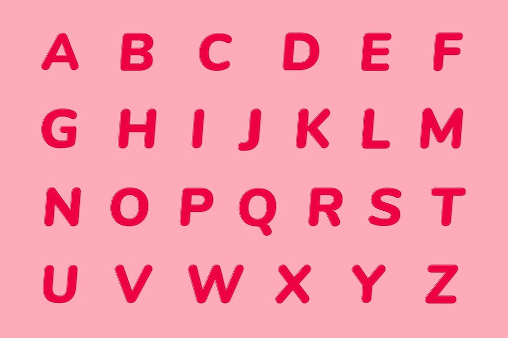 Psd jelly bold glossy alphabet typography set