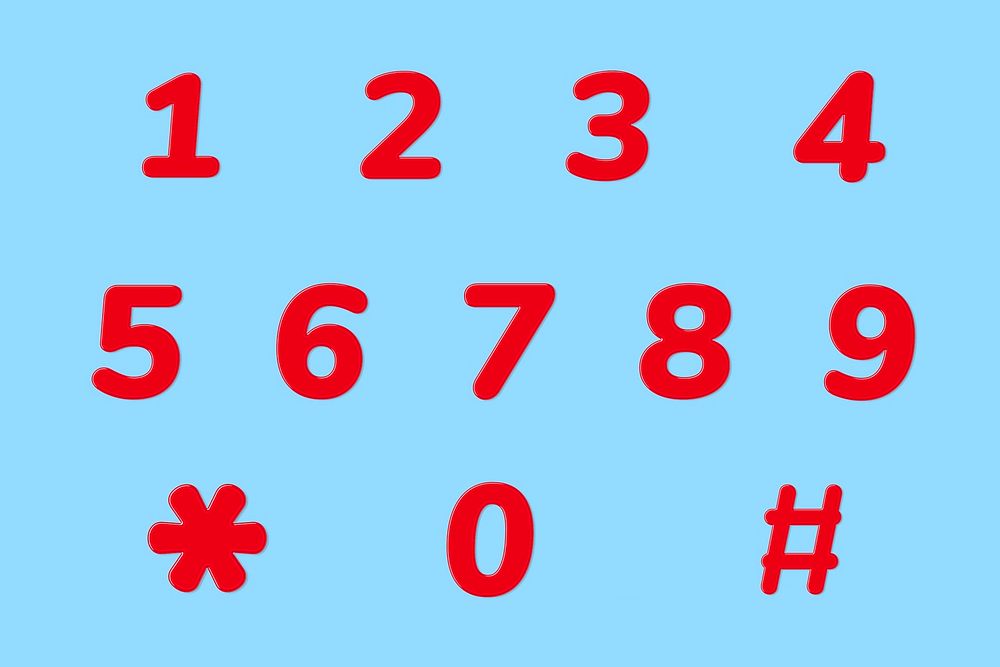 Jelly bold embossed number sign psd set