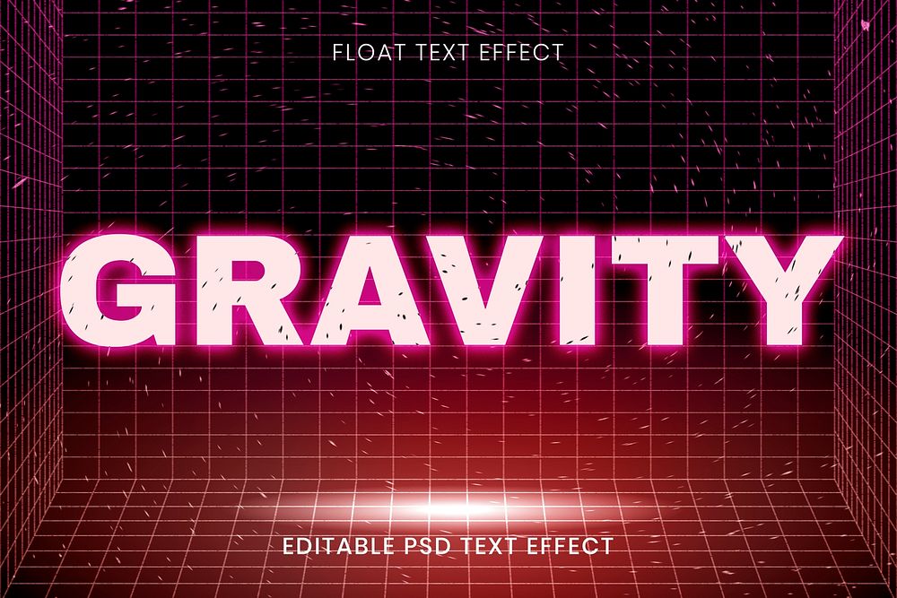 Futuristic technology font text effect in grid room