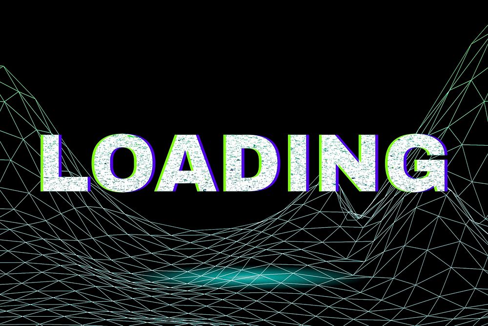 Cyber neon grid loading futuristic bold font
