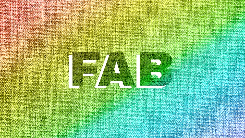 Rainbow fab word LGBT font shadow typography