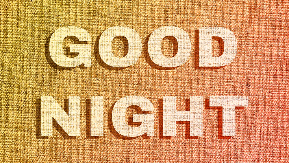 Good night word pastel textured font typography