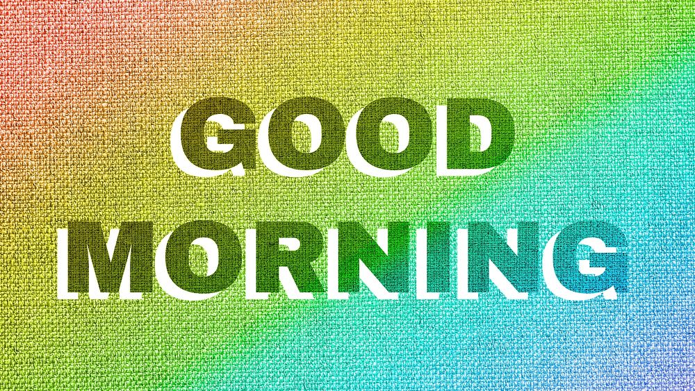 Rainbow good morning word LGBT font shadow typography
