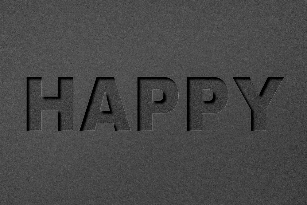Happy 3d paper cut font typography