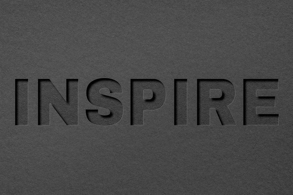 Inspire paper cut lettering word art font typography