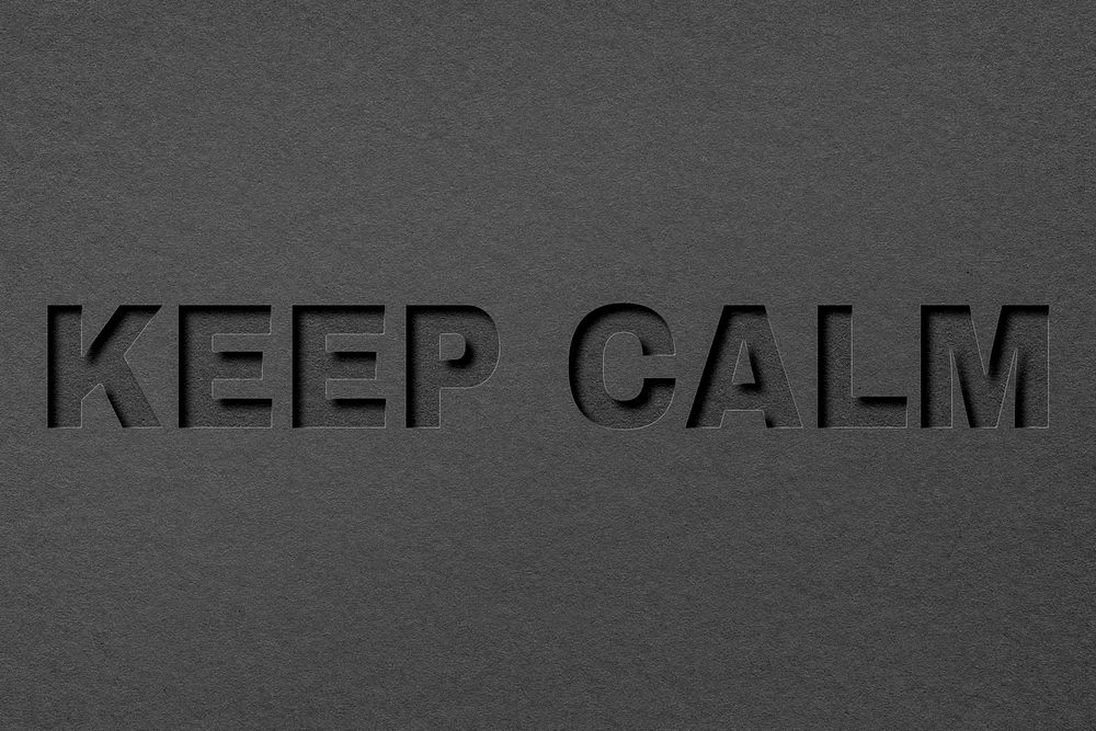 Keep calm 3d paper cut font typography
