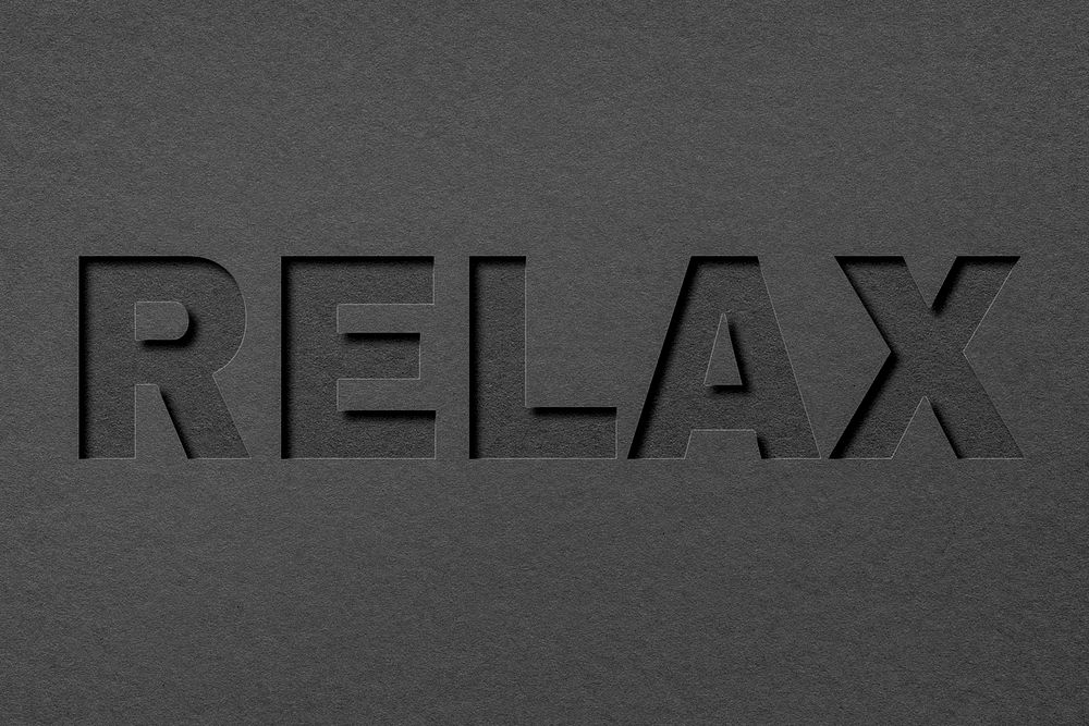 Relax word paper cut font typography