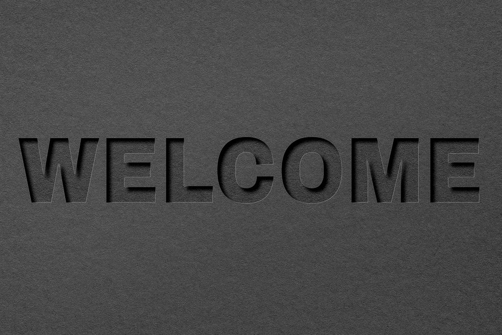 Welcome lettering paper cut typography
