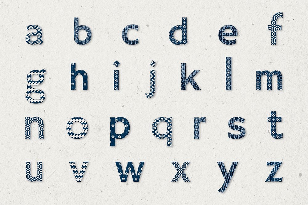 Japanese pattern alphabet set psd font