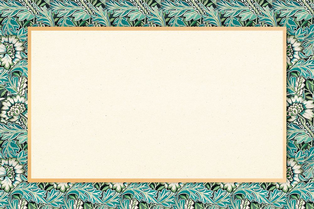 Floral antique pattern psd frame copy space