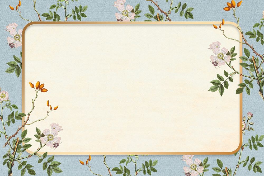 Floral frame psd hand drawn design space