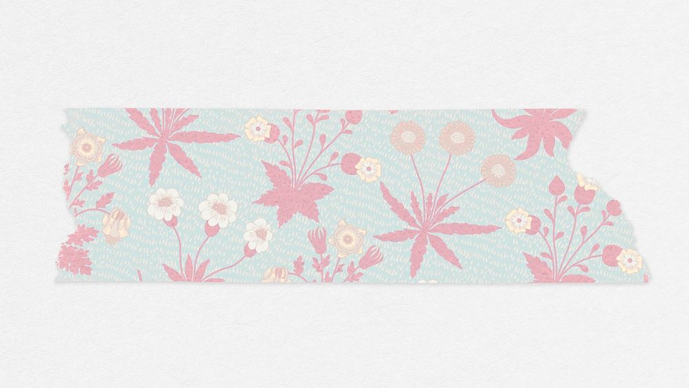 Daisy washi tape psd sticker remix from artwork by William Morris