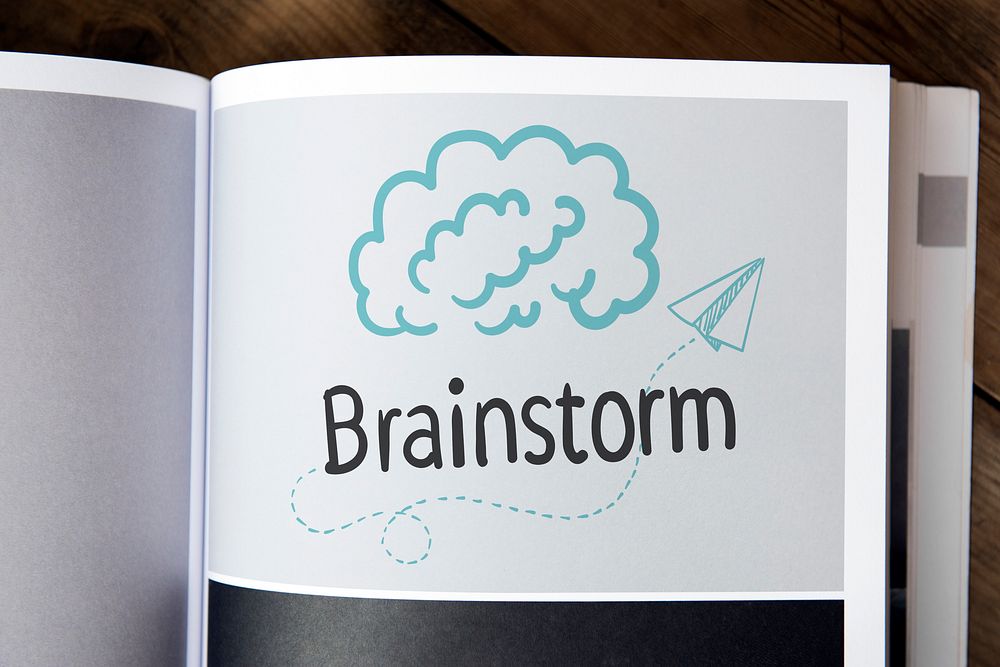 Word Brainstorm on a magazine