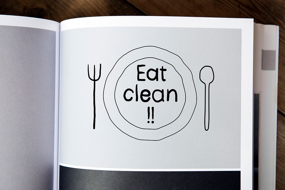 Phrase Eat clean on a magazine