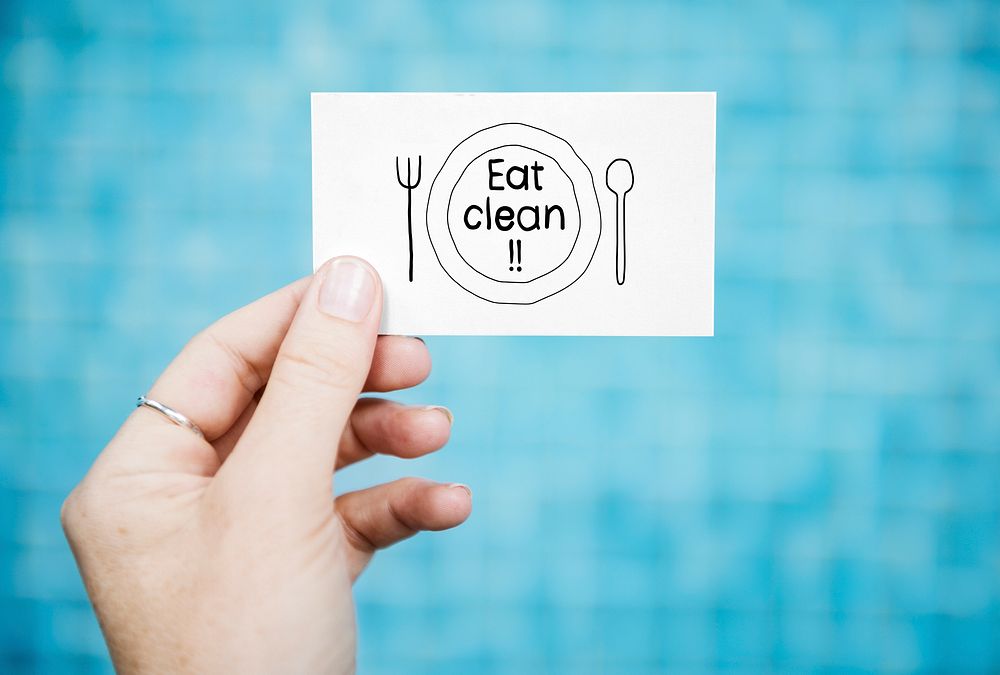 Wording Eat clean on a business card
