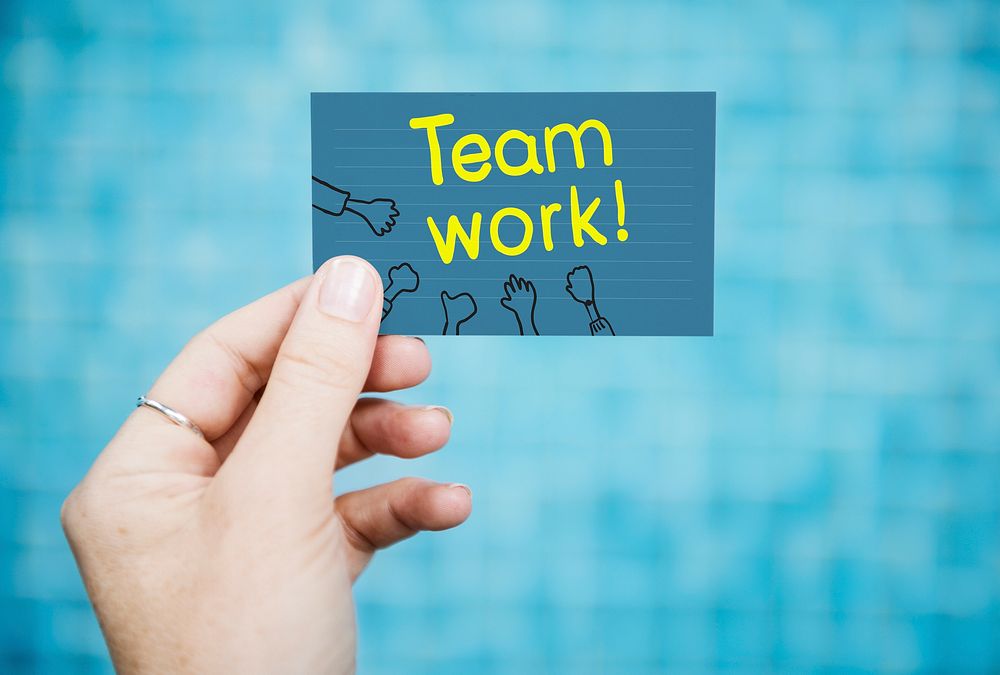 Word Teamwork on a business card