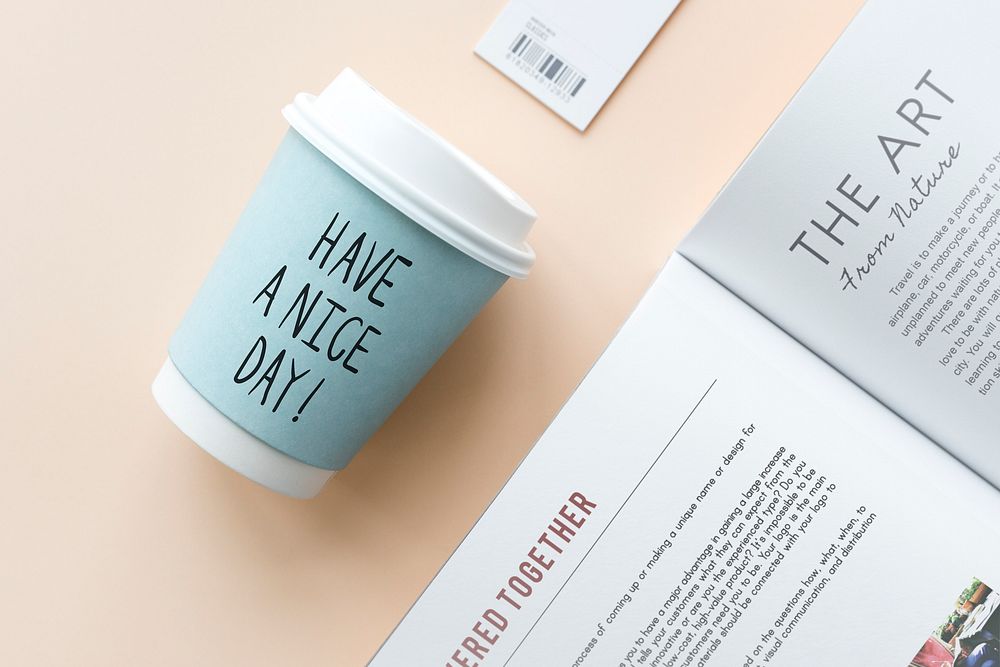 Have a nice day phrase written on a paper cup
