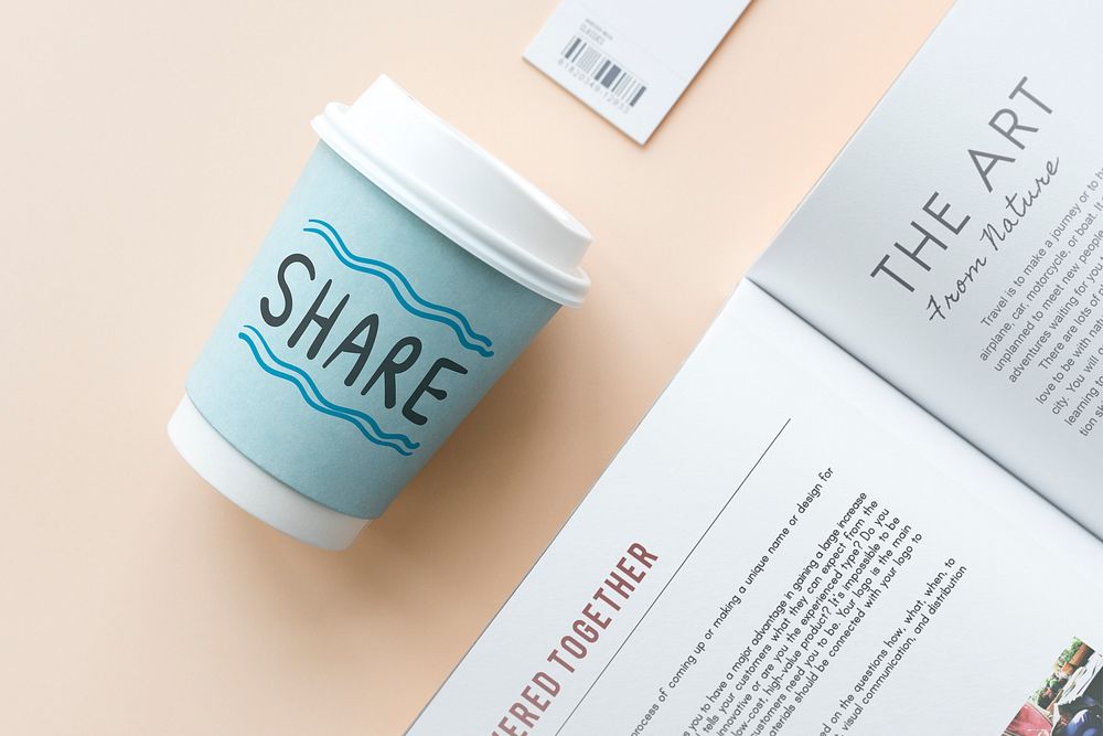 Share written on paper cup